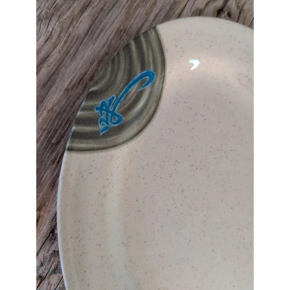 Thunder Group Melamine Oval Platter Asian Design Blue Grey Speckled 9.75 Inch - Picture 3 of 13